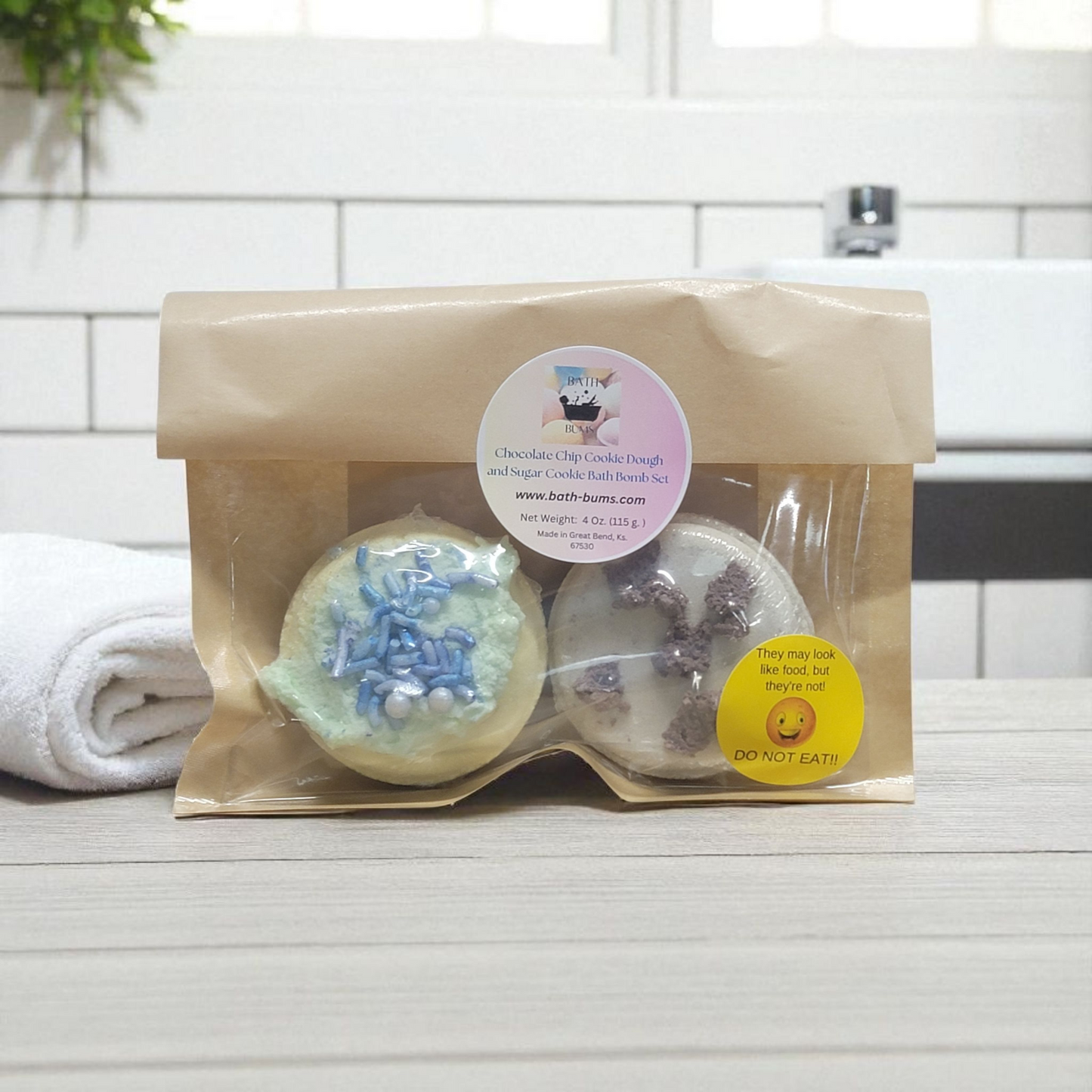 2 Pack Cookie 3 Inch Bath Bomb Set