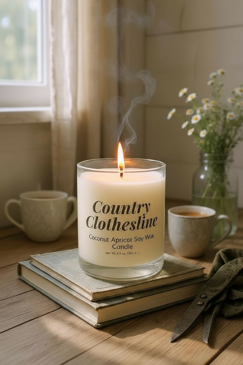 Country Clothesline Hand Poured Soy Wax Candle